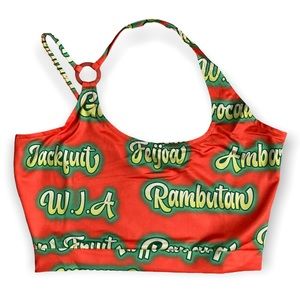 🧘🏻‍♀️YOGA GYM 🏋🏻‍♀️ W.I.A Fruits Giveaway Crop Top Sporty Strappy